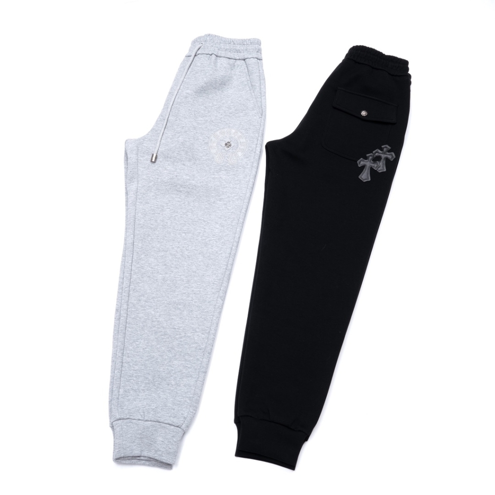 Chrome Hearts Cotton Blend Horseshoe Leather Cuffed Pants